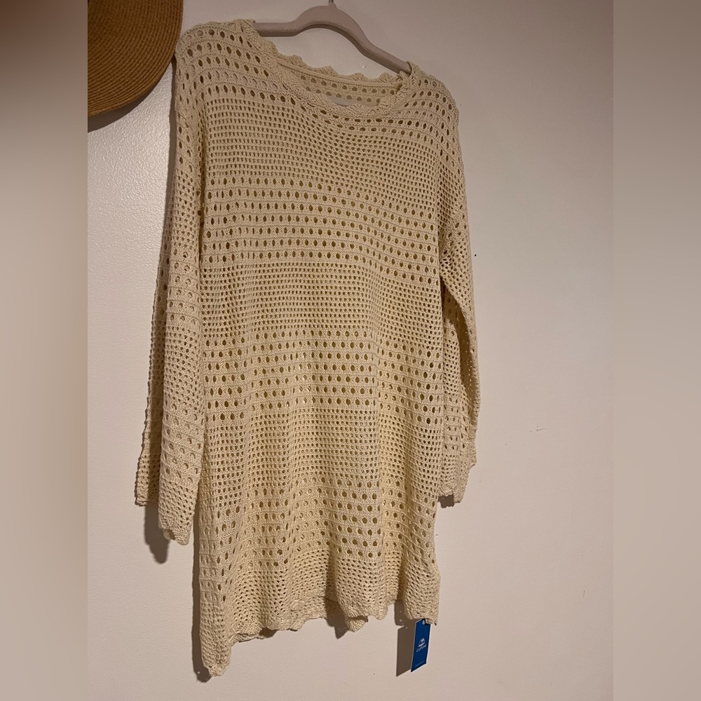 Cupshe Cream Crochet Women's Beach Coverup